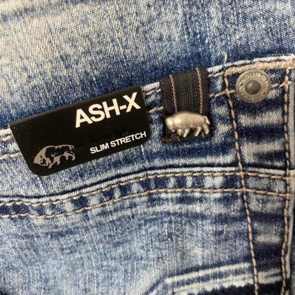 Buffalo By David Bitton Ash-X Men’s 30 X 32 Slim Stretch Light Wash Denim Jeans - Picture 11 of 15